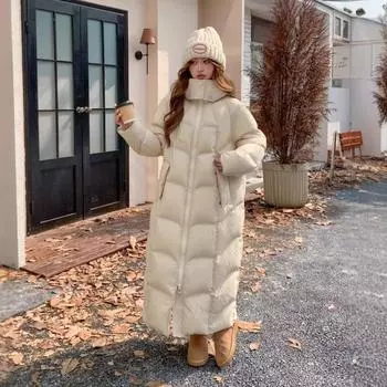 Куртка Gutless anti-down женская зимняя 2024 года, новые длинные утепленные накладки на коленях, утепленная белая куртка на утином пуху S