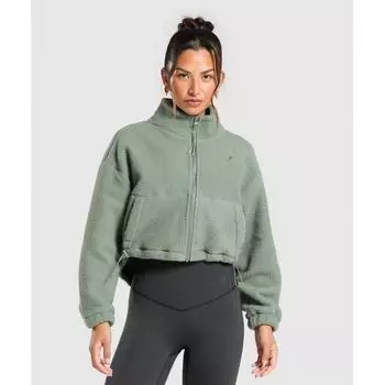 Куртка Gymshark Elevate Fleece Mid, зеленая, B5a7t Ecjf XS