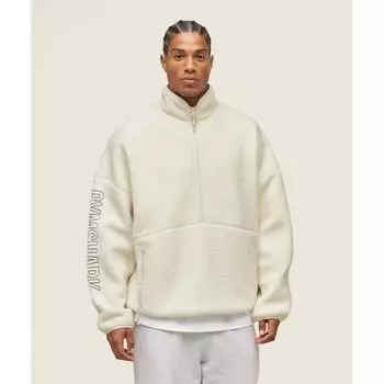 Куртка Gymshark Everywear Sherpa на молнии с полузастежкой Oat White A1c5s Wc1v XS