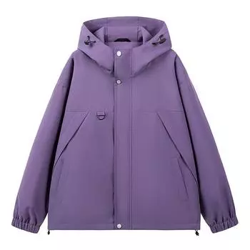 Куртка Hardshell с капюшоном для походов и кемпинга в горах и на открытом воздухе S чёрный