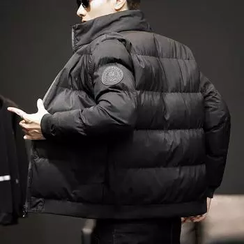 Куртка Хлопковая Одежда Модная Мужская Зимняя Мужская Одежда Корейская Версия Хлопковая Одежда Куртка Модная Брендовая Хлебная Одежда Мужская Куртка с Хлопковой Подкладкой M