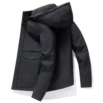 Куртка Хлопковая Одежда Мужская Бархатная Утолщенная Теплая и Холодная Хлопковая Одежда Зимняя Одежда Мужское Пальто M