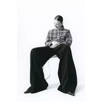 Куртка HM из букла, черная клетка