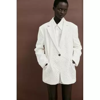 Куртка HM Oversized Broderie Anglaise, Белый
