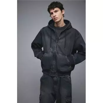 Куртка HM Regular Fit на молнии, темно-синего цвета XS