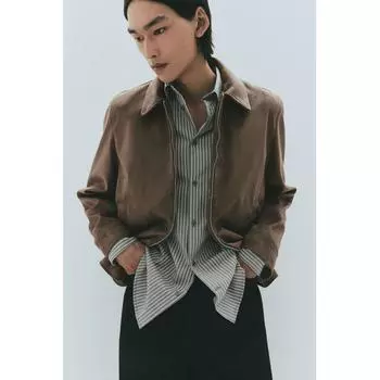 Куртка HM Regular Fit темно-бежевого цвета XS