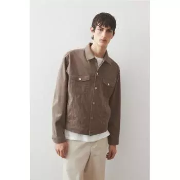 Куртка HM Regular Fit Textured темно-бежевого цвета XS