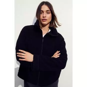 Куртка HM Teddy, черная 1099675003