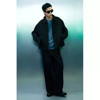 Куртка HM Twill свободного кроя черного цвета S