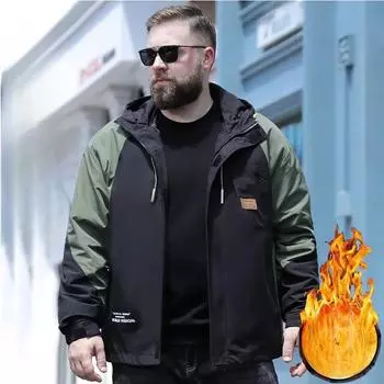Куртка из бархата размера плюс 9XL, мужская куртка для полных, осенне-зимняя, куртка из бархата большого размера, свободная, повседневная, с капюшоном, теплая, инструментальная куртка 7XL белый