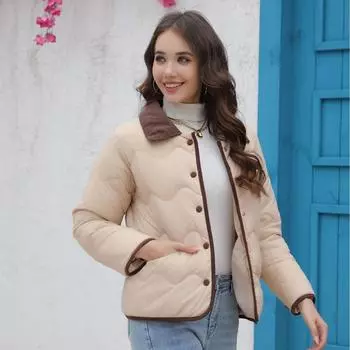 Куртка из хлопка Clip Cotton Light Small, модная женская куртка на весну и осень S белый