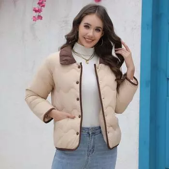Куртка из хлопка Clip Cotton Light Small, модная женская куртка на весну и осень S хаки
