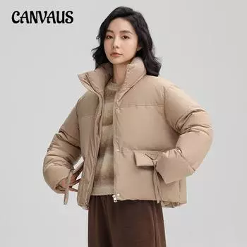 Куртка из хлопка с воротником-стойкой большого размера, женская, короткая, однотонная, в стиле колледжа, хлопковая куртка с кисточками, одежда для холодной погоды Tide M чёрный