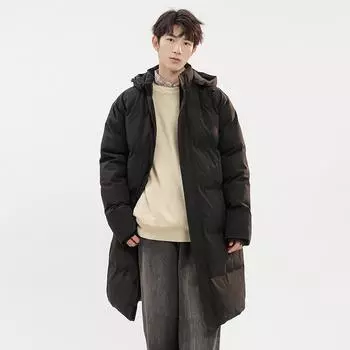 Куртка из хлопка средней и длинной длины, зимняя толстая теплая куртка из хлопка, однотонная куртка из хлопка для мужчин XXXL