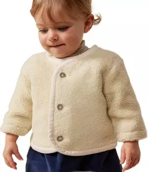 Куртка из искусственного меха A0B79 Молочно-белая, 18 месяцев, 81 см [Petit Bateau]