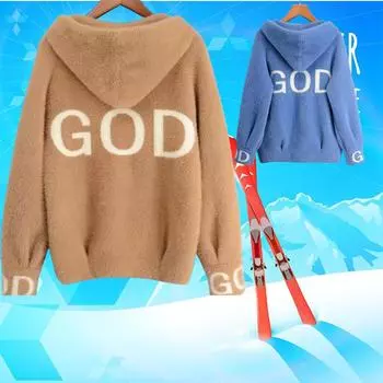 Куртка из искусственного меха женская осень-зима толстый имитация теплый кардиган повседневные мягкие вязаные пальто S белый