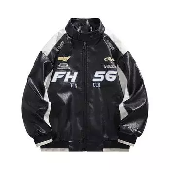 Куртка из искусственной кожи мужская весна-осень модная верхняя куртка M чёрный