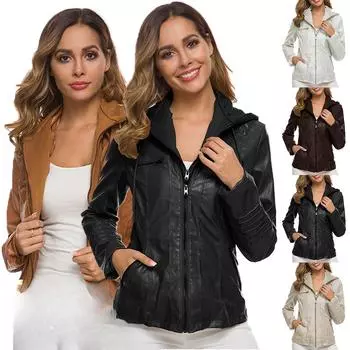 Куртка из искусственной кожи, женские повседневные базовые пальто, женские базовые куртки, водонепроницаемые ветрозащитные пальто, женские 7XL чёрный
