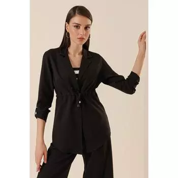 Куртка из лайкры с воротником-шалью и рукавами со складками на талии