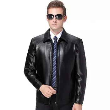 Куртка из натуральной кожи мужская овчина осень новая мотоциклетная кожаная куртка с лацканами осенняя одежда 170