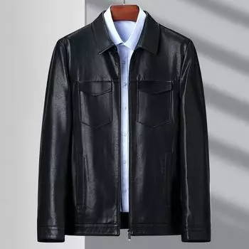 Куртка из натуральной кожи мужская, первый слой, овчина, рабочая короткая куртка с лацканами, куртка для мотоцикла Wang Yibo, осенне-зимний тренд 170
