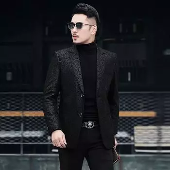 Куртка из натуральной кожи, мужской костюм, облегающая куртка из овечьей кожи с принтом на весну, осень и зиму, новый стиль 4XL