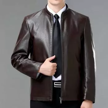 Куртка из натуральной овечьей кожи для мужчин, куртка из козьей кожи для людей среднего и пожилого возраста, зимняя утепленная бархатная повседневная куртка для папы 170