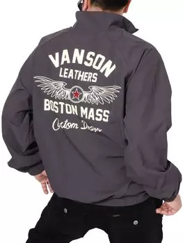 Куртка из нейлона Wing Star с сетчатой подкладкой и вышивкой, угольный цвет XL [Banson] NVSZ-2510 древесный уголь