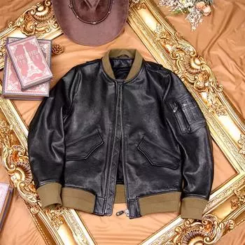 Куртка из овчины китайского размера, мягкая, толстая, натурального дубления, мужская, из натуральной кожи, куртка из натуральной кожи MA-1, летная куртка, осень M