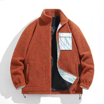 Куртка из овечьего флиса для мужчин, зимняя толстая двухсторонняя флисовая верхняя одежда, флисовая куртка для пары 8XL белый