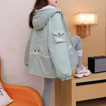 Куртка из овечьей шерсти для женщин, осень-зима 2024 года, новая корейская версия свободной хлопковой одежды для учеников младших и старших классов M