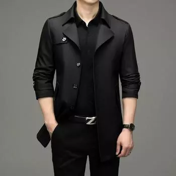 Куртка из шелка Mulberry, мужская, весенне-осенняя, деловой, повседневный костюм, воротник, ветровка для папы 170