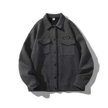 Куртка из вафельной ткани мужская весна-осень свободная модная универсальная рабочая повседневная бейсбольная куртка M