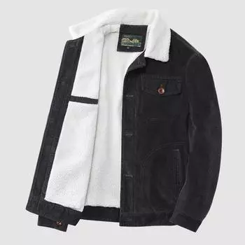 Куртка из вельвета мужская осенне-зимняя новая универсальная бархатная утолщенная куртка мужская деловая повседневная красивая одежда с хлопковой подкладкой M