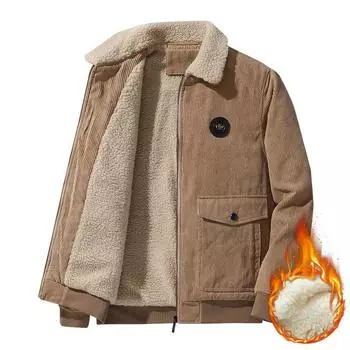 Куртка из вельвета, мужская рабочая одежда, мужская осенне-зимняя куртка из овечьего бархата большого размера, зимнее пальто из хлопка и бархата для мужчин M