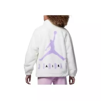 Куртка Jordan Back Logo Letter Print Stand Wool Jacket Детские куртки Белые FD4988-133 L