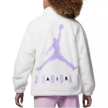 Куртка Jordan Back Logo Letter Print Stand Wool Jacket Детские куртки Белые FD4988-133 S