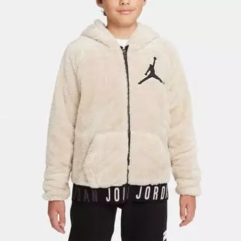 Куртка Jordan с капюшоном и флисовой подкладкой Детские куртки бежевого цвета HA5385-020 S