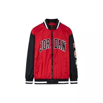 Куртка Jordan Youth Letter Patch Baseball Collar с заниженными плечами, детские куртки Jester-Red JD2412009GS-002 S