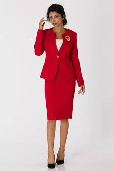 Куртка Юбка-карандаш Костюм красный GOOD