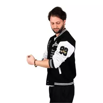 Куртка колледжа DeepSEA в рубчик из трех ниток с вышитым текстом спереди и сзади 2304763