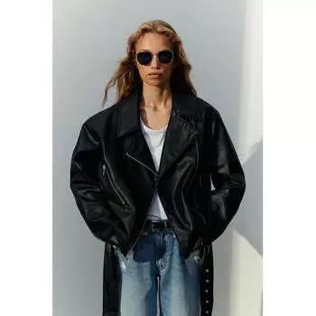 Куртка-косуха HM Oversize, черная