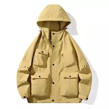 Куртка Куртка Мужская с капюшоном Свободная Универсальная Трендовая Куртка Три-Защита Инструментальная Куртка Пара Трендовая Спортивная Одежда S