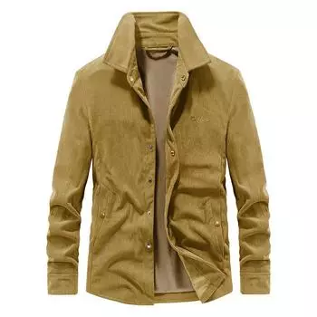 Куртка Куртка с длинными рукавами Большая вельветовая длинная куртка L серый