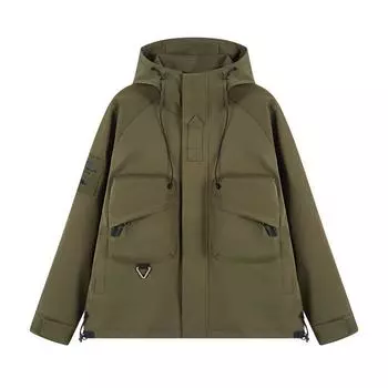 Куртка, куртка, тренчкот, мужская и женская, с капюшоном, модный бренд, универсальный и износостойкий M