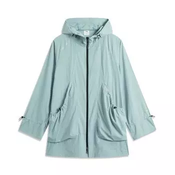 Куртка Li Ning CF Outdoor Long с капюшоном для защиты от солнца Женские куртки Цвет Рыбий глаз-зеленый AFDV356-1 XS