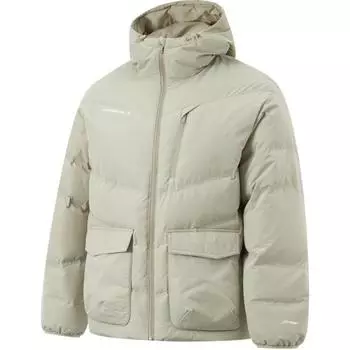 Куртка Li Ning CF Suo из красного бархата, водонепроницаемая, однотонная, на молнии, с капюшоном, устойчивая к холоду, теплая, удобная, мягкая, короткая, пуховая куртка AYMU215-1 XL