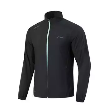 Куртка Li Ning Running Series с воротником-стойкой, длинным рукавом и защитой от УФ-излучения, мужская, черная AJDU229-1 M