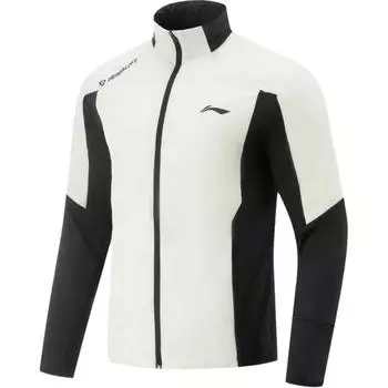 Куртка Li Ning Warm Ветрозащитная со стойкой воротником Мужская куртка Черный Стандартный-Белый AJMV081-1 M