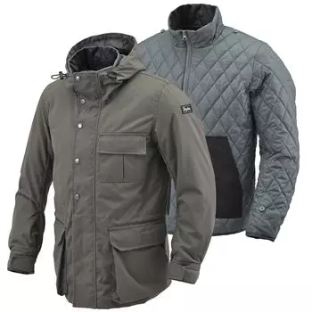 Куртка мотоцикла Daytona, стандарт CE, мягкая защита, в комплекте, ветрозащитная, горная, 3-сторонняя, парка, угольный, размер XL, весна/осень/зима DJ-007 древесный уголь